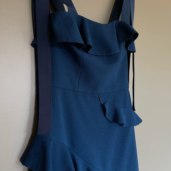 Rebecca Vallance Aegean Mini Dress Indigo Size 2 Blue Ruffles Chic Sexy Classic - Picture 8 of 16